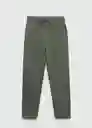 Pantalón Pique Khaki Talla XS Mujer Mango