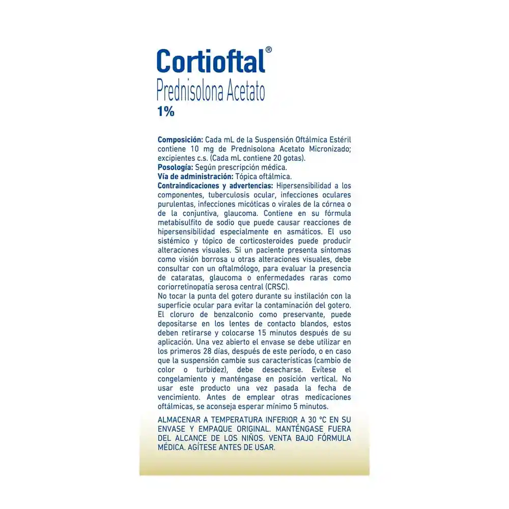 Cortioftal Suspensión Oftálmica Estéril (1 %)