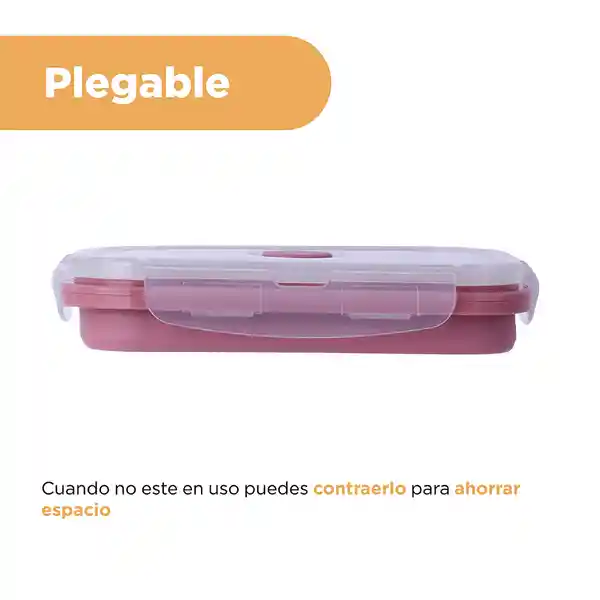 Contenedor  Alimento Plegable Silicona Rojo 550 mL Miniso