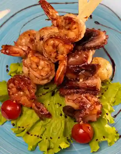 Brocheta Langostinos y Pulpo