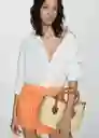 Falda Mia Naranja Talla L Mujer Mango