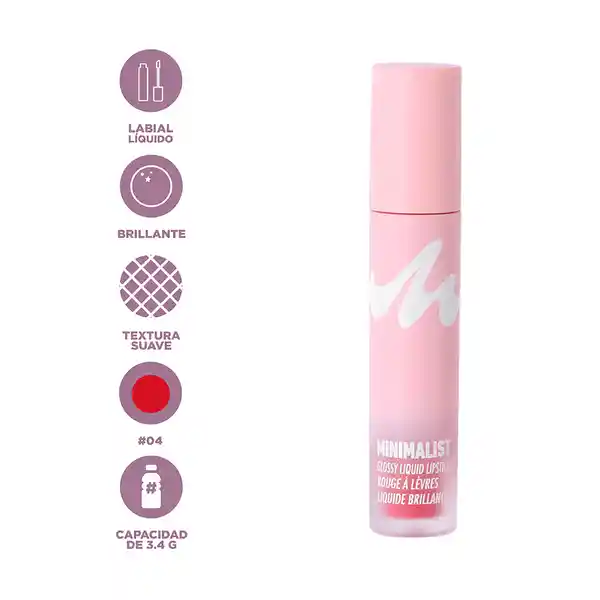 Lápiz Labial Líquido Brillante Serie Minimalist 04 Miniso