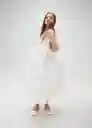 Vestido Blanca Blanco Talla 12 Niñas Mango