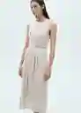 Vestido Nil-w Crudo Talla L Mujer Mango