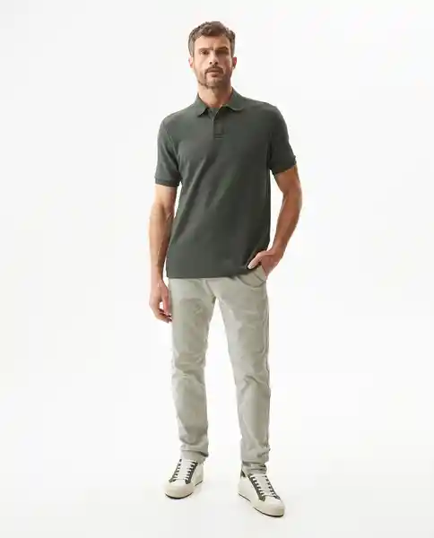 Camiseta Polo Vertical Verde Soldado Ultraoscuro XS Chevignon