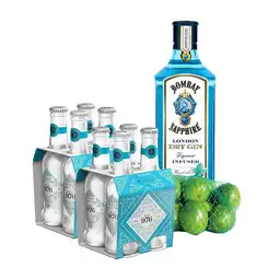 Combo Bombay Sapphire Ginebra London Dry + Limón Tahití Turbo