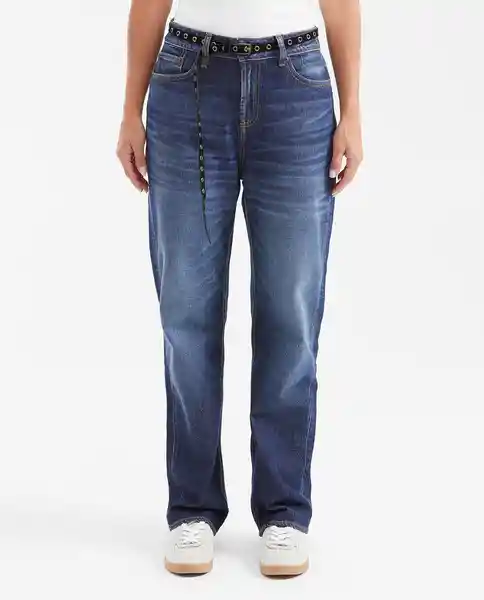 Jean Boyfit Femenino Azul Clásico Oscuro Talla 10 Chevignon