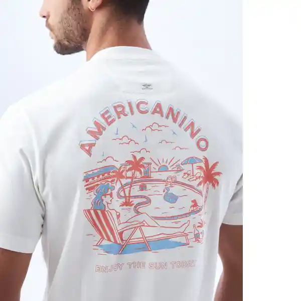 Camiseta Hombre Crudo Talla S 842F010 Americanino