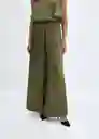 Pantalón Amira-A Khaki Talla L Mujer Mango