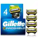 GILLETTE Proshield Repuestos Cuchilla de Afeitar Máquina de Afeitar con 5 Hojas Afeitado más al Ras Afeitadora para Hombre 4 Uds