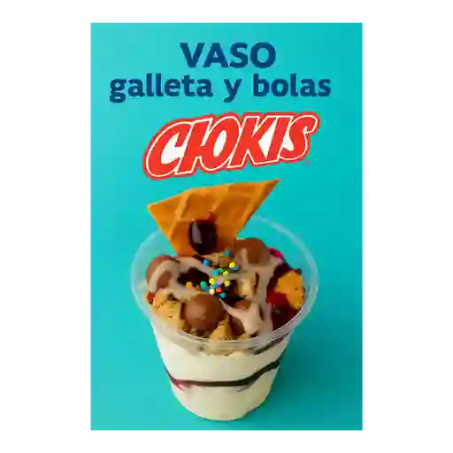 Vaso galleta chokis y choki bolas