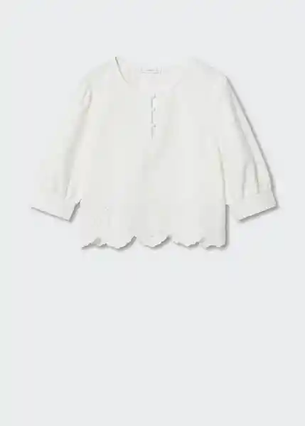 Blusa Khan-H Blanco Talla S Mujer Mango