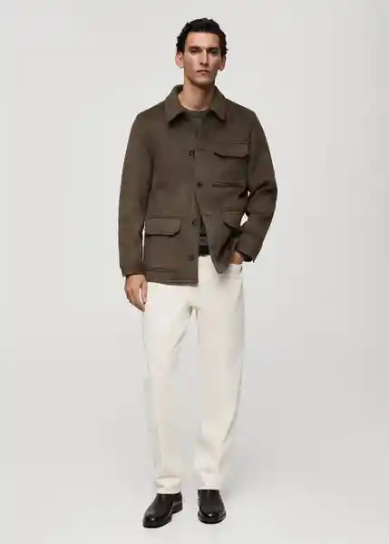 Sobrecamisa Coppi Khaki Talla L Hombre Mango