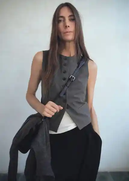 Chaleco Gabo Gris Talla S Mujer Mango