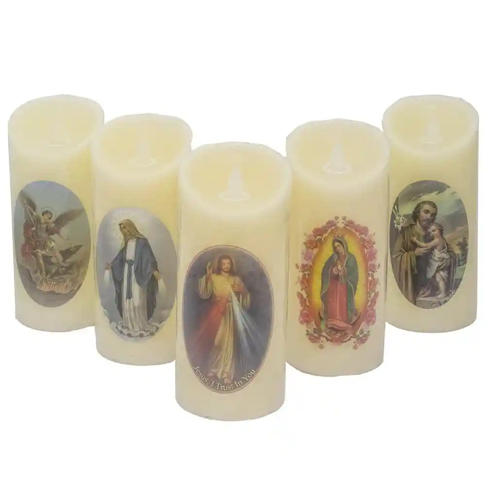 Mada Veladora Led Religioso Beige R4116