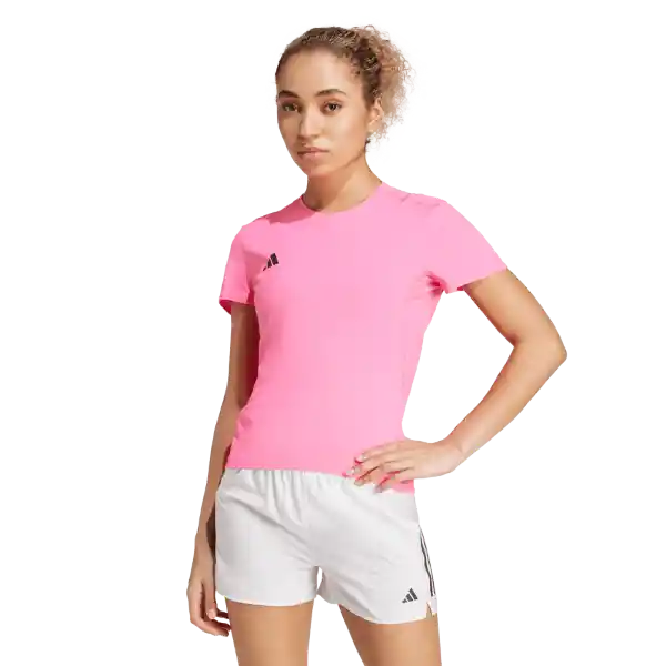 Adidas Camiseta Manga Corta Adizero e Correr Rosado Talla XS