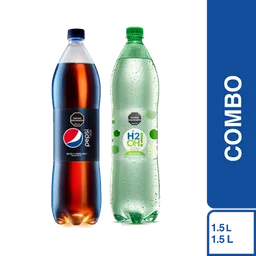 Combo Gaseosa Pepsi Sin Azúcar 1.5 L+ H2Oh! Lima Limón