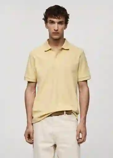 Camisa Polo Rea Amarillo Pastel Talla XS Hombre Mango