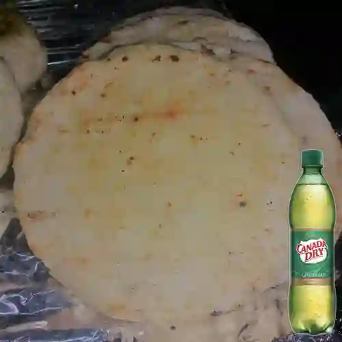 Combo Arepa de Quesillo Pequeña + Canada Dry 400 ml