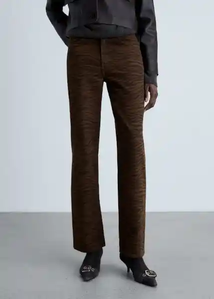 Jean Zebra Chocolate Talla 36 Mujer Mango