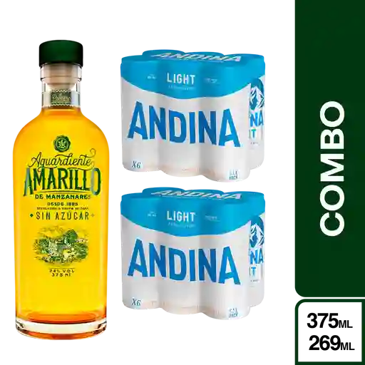Combo Andina Light + Amarillo Manzanares Aguardiente Sin Azúcar