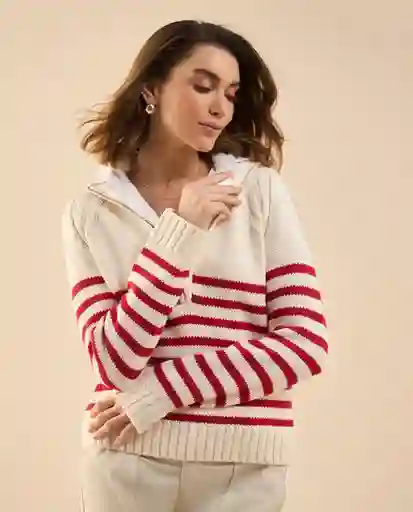 Suéter Tejido Crudo Vainilla Claro Talla M 661G207 Esprit