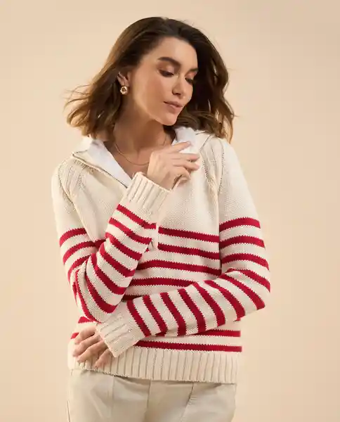 Suéter Tejido Crudo Vainilla Claro Talla M 661G207 Esprit