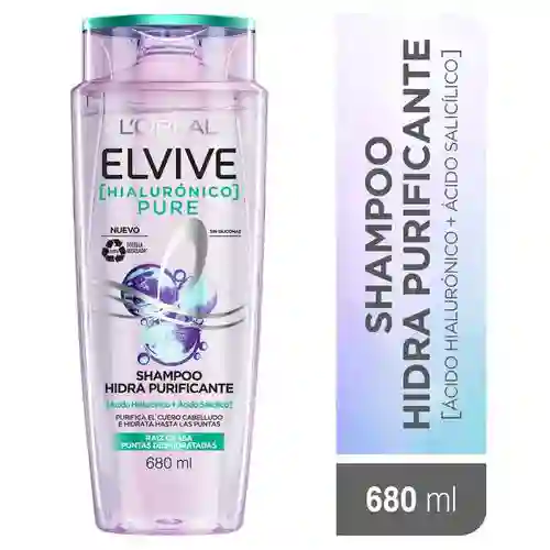 Elvive Shampoo Pure Con Ácido Hialurónico Con 100%