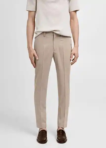 Pantalón París Beige Talla 44 Hombre Mango