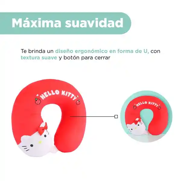Almohada Viaje Para Cuello Hello Kitty Rojo Serie Sanrio Miniso