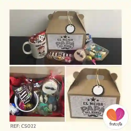 Caja con Dulces y Taza Dia Del Padre