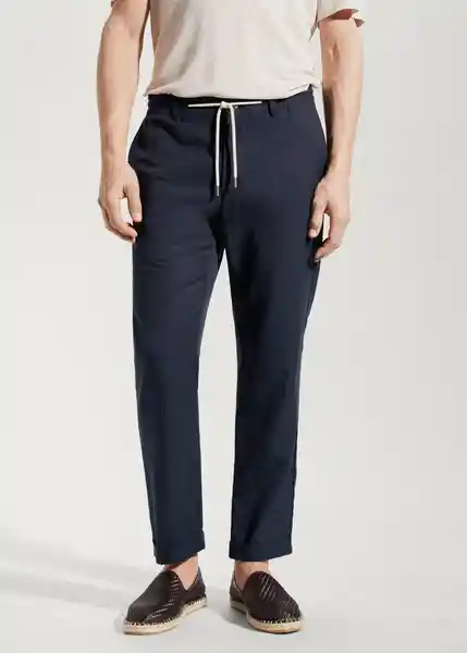 Pantalón Darren Navy Talla 40 Hombre Mango