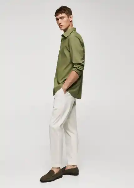 Camisa Ibiza Khaki Talla M Hombre Mango