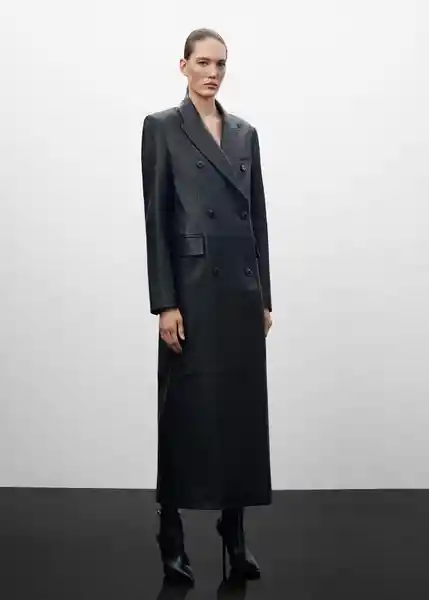 Abrigo Liza Negro Talla M Mujer Mango