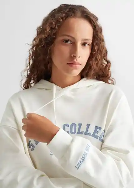 Buzo Sudadera College Off White Talla 20 Teen Niñas Mango