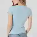 Camiseta Cuello Redondo Manga Corta Azul Talla S 717397