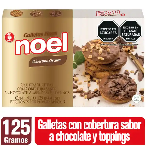 Noel Galletas Finas con Cobertura de Chocolate Oscuro