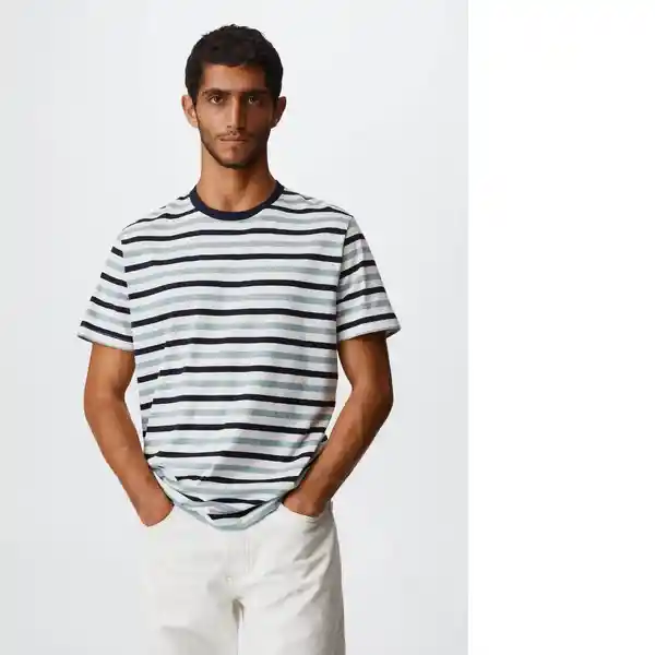 Camiseta Stripe01-H Blanco Talla Xs Hombre Mango