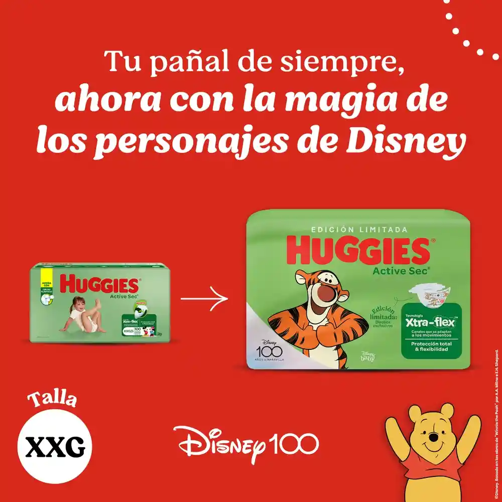 Pañales Huggies Active Sec Etapa 5/XXG 25U