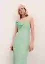 Vestido Firenze Verde Pastel Talla L Mujer Mango