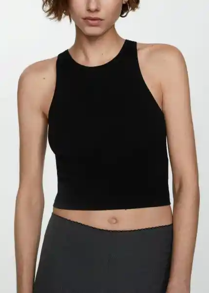 Top Diana Negro Talla 18 Mujer Mango