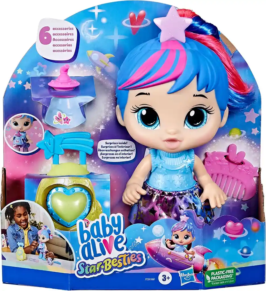 Muñeca Stellar Skylar Star Besties Tema Intergaláctico Baby Alive