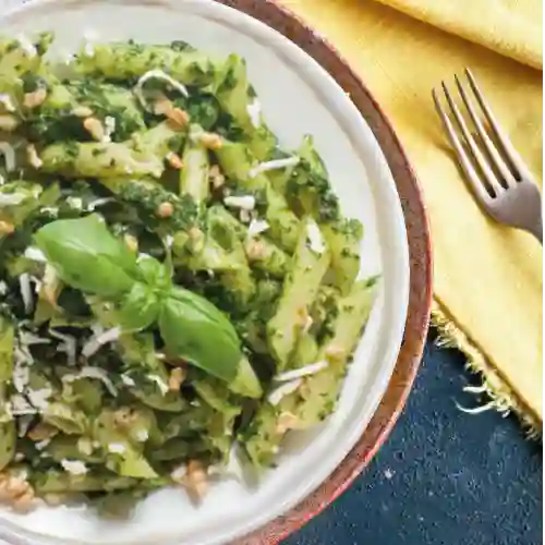 Pasta Pesto con Cerdo Demechado