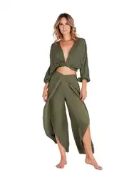 Fiory Pantalón Salida de Baño Mujer Verde Militar Talla L