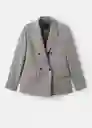Blazer Americana Puglia Gris Talla L Mujer Mango