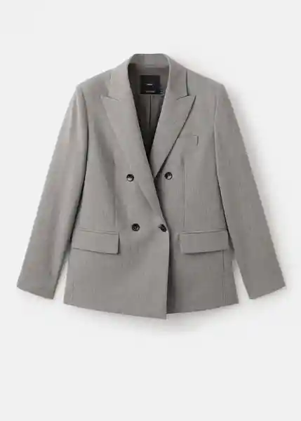 Blazer Americana Puglia Gris Talla L Mujer Mango