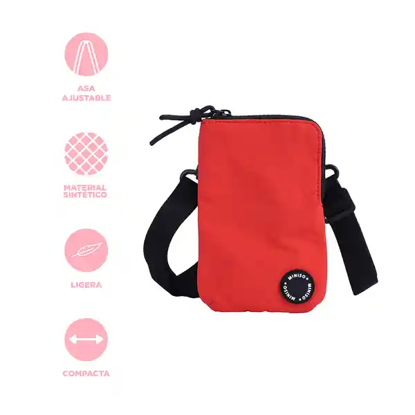 Bolso Mini de Moda Porta Celular Pioneer Rojo Miniso