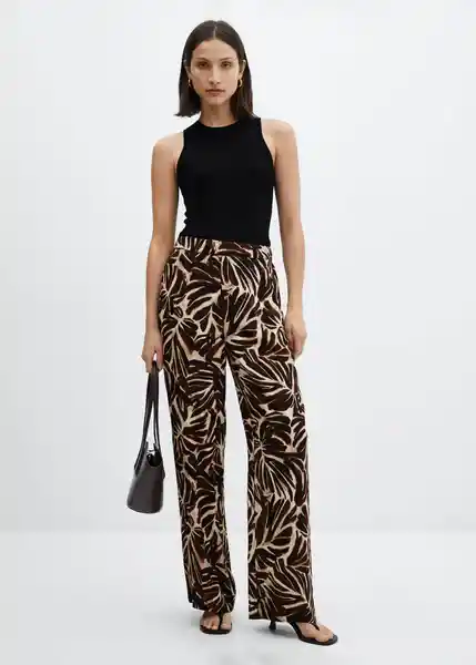 Pantalón Claudie Crudo Talla L Mujer Mango