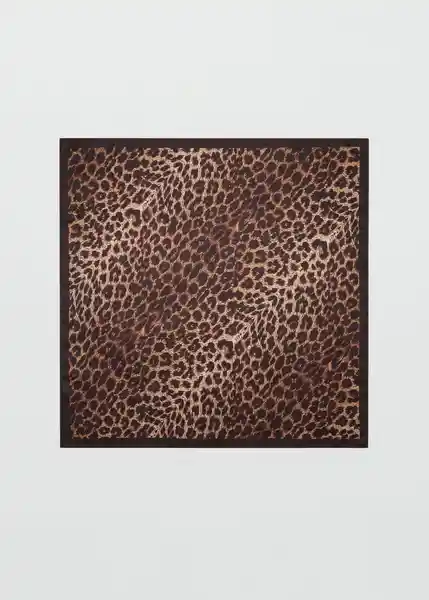 Pañuelo Leon Marrón Talla 99 Mujer Mango