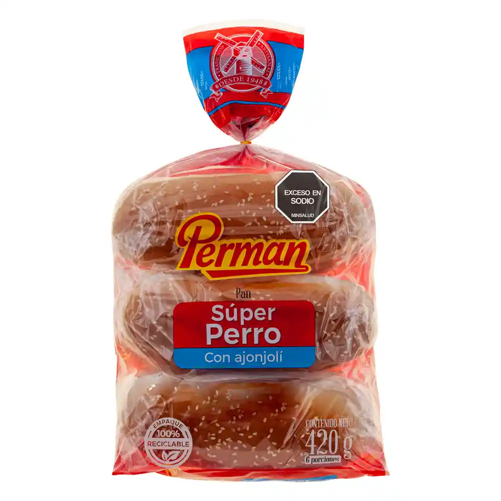 Perman Pan Súper Perro con Ajonjolí